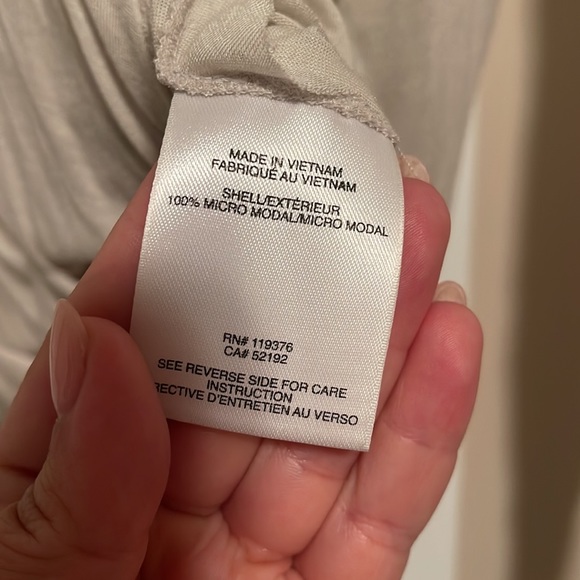 Helmut Lang Light Gray Modal Wrap-around Long-sleeve top - Picture 3 of 4